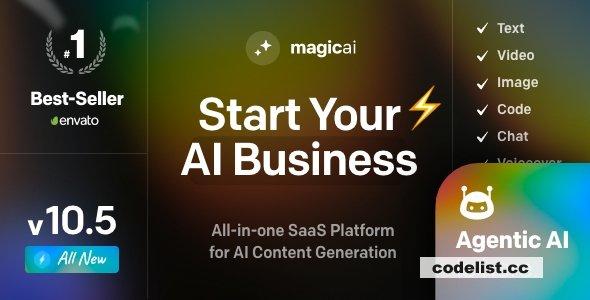 MagicAI v10.9 - OpenAI Content, Text, Image, Video, Chat, Voice, and Code Generator as SaaS